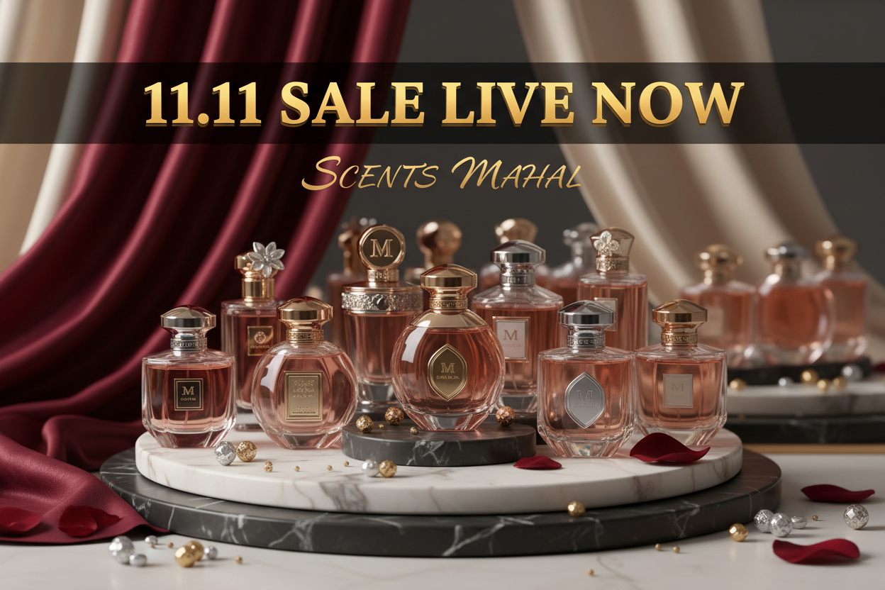 pic having luxury famous perfumes with 11.11 sale live now with brand name scents mahal